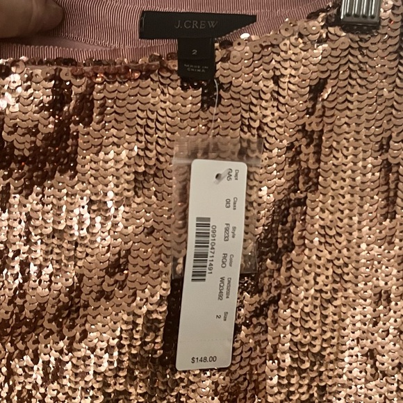 J. Crew Sequin Pencil Skirt in Rose Gold Size 2 - Picture 6 of 9